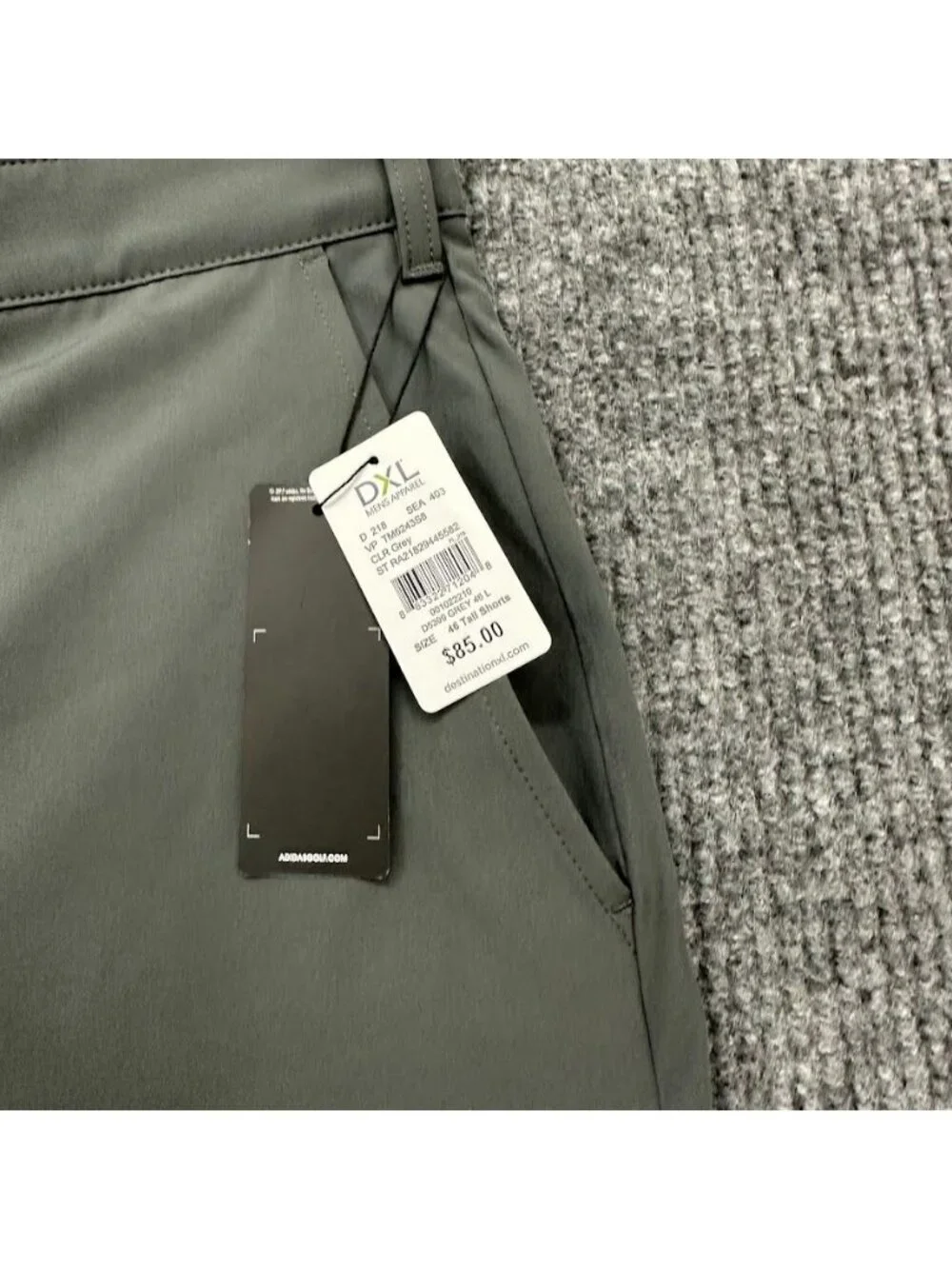 Adidas Ultimate365 Golf Shorts Flat Front Chino Grey Performance Mens Sz 46T NEW